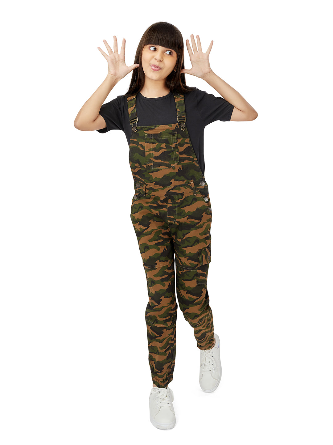 Olele® Camoflauge Joggers Dungaree - Girls