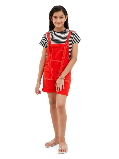 Olele® Firangi Romper - Red Cotton Twill