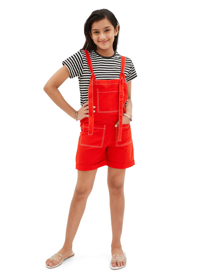 Olele® Firangi Romper - Red Cotton Twill