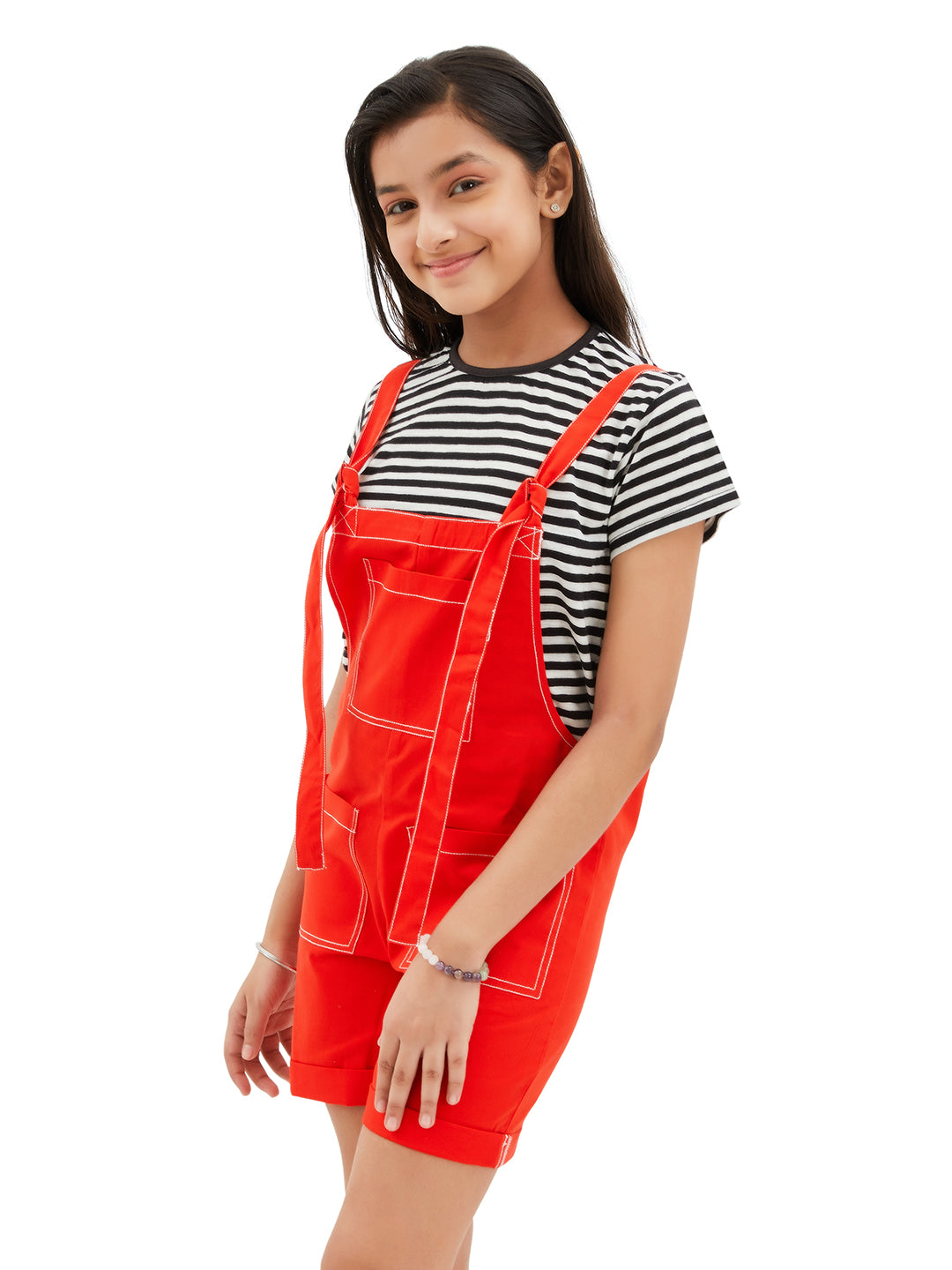 Olele® Firangi Romper - Red Cotton Twill