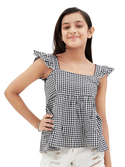 Olele® Takila Top - Black and White Cotton Gingham