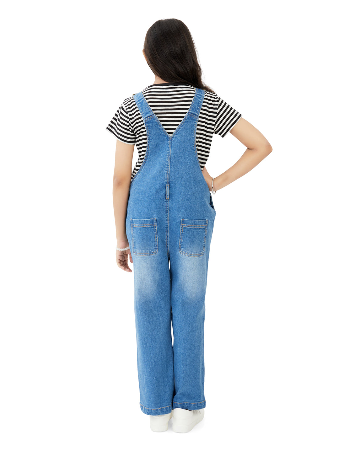 Olele® Girls Butter Scotch Dungaree - Denim