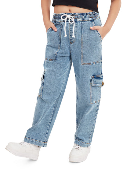 Olele® Girls Camila Cargo Pant - Cotton Denim