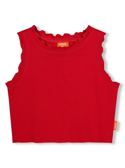 Olele® Girls Cotton Rib Crop Top - Red