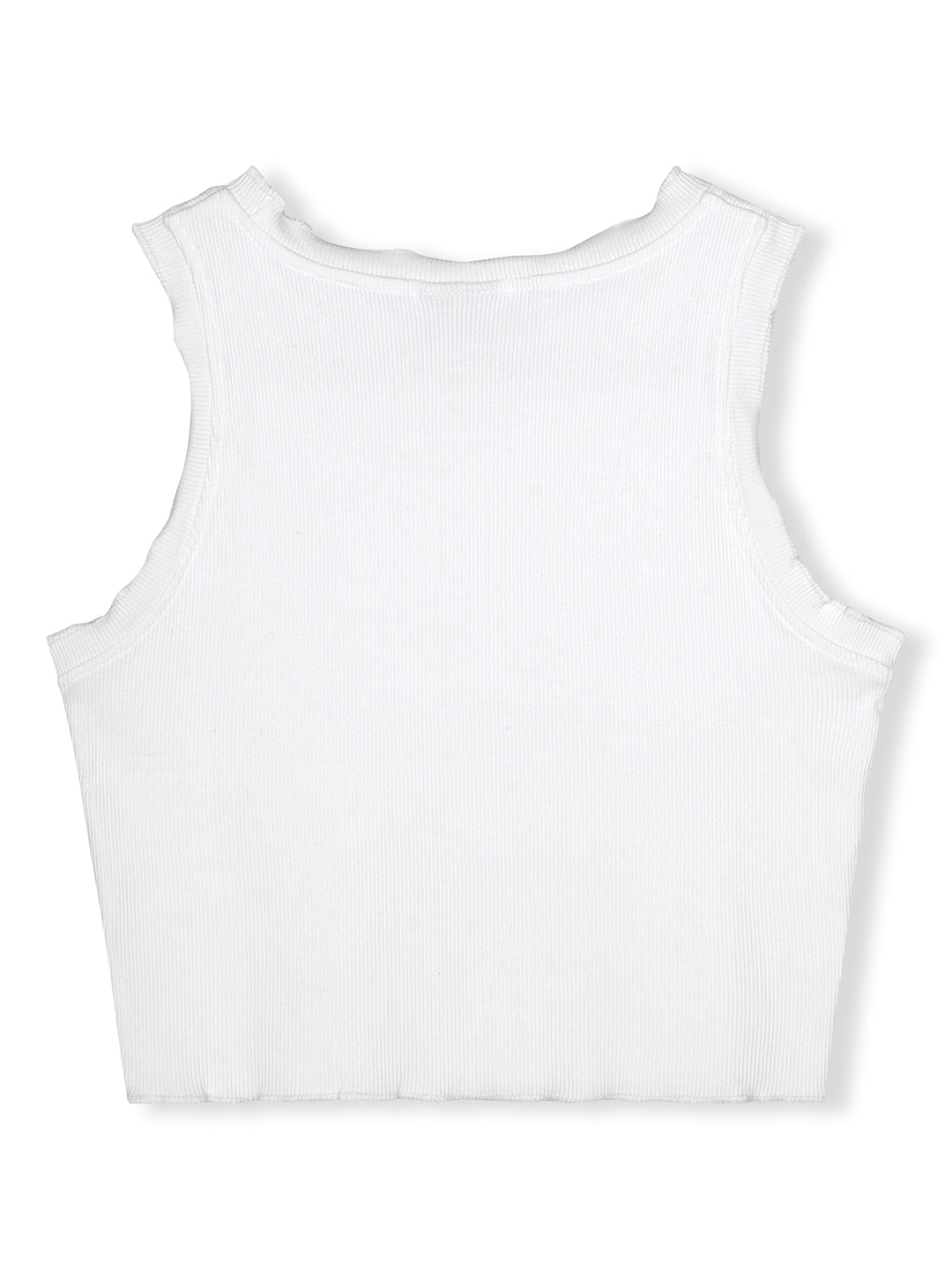 Olele® Girls Cotton Rib Crop Top - White