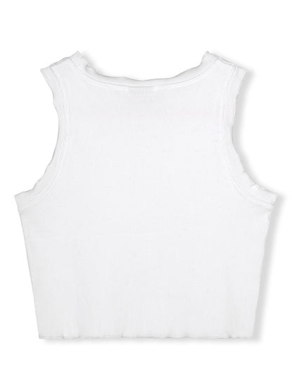 Olele® Girls Cotton Rib Crop Top - White