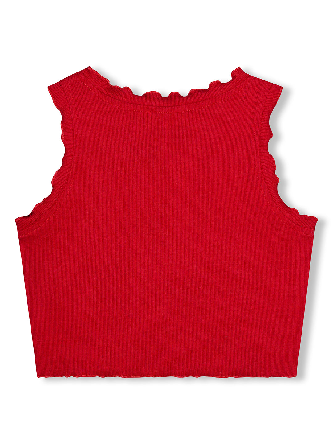 Olele® Girls Cotton Rib Crop Top - Red