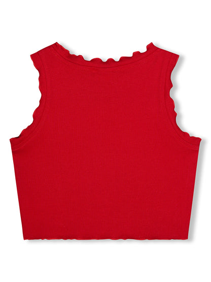 Olele® Girls Cotton Rib Crop Top - Red