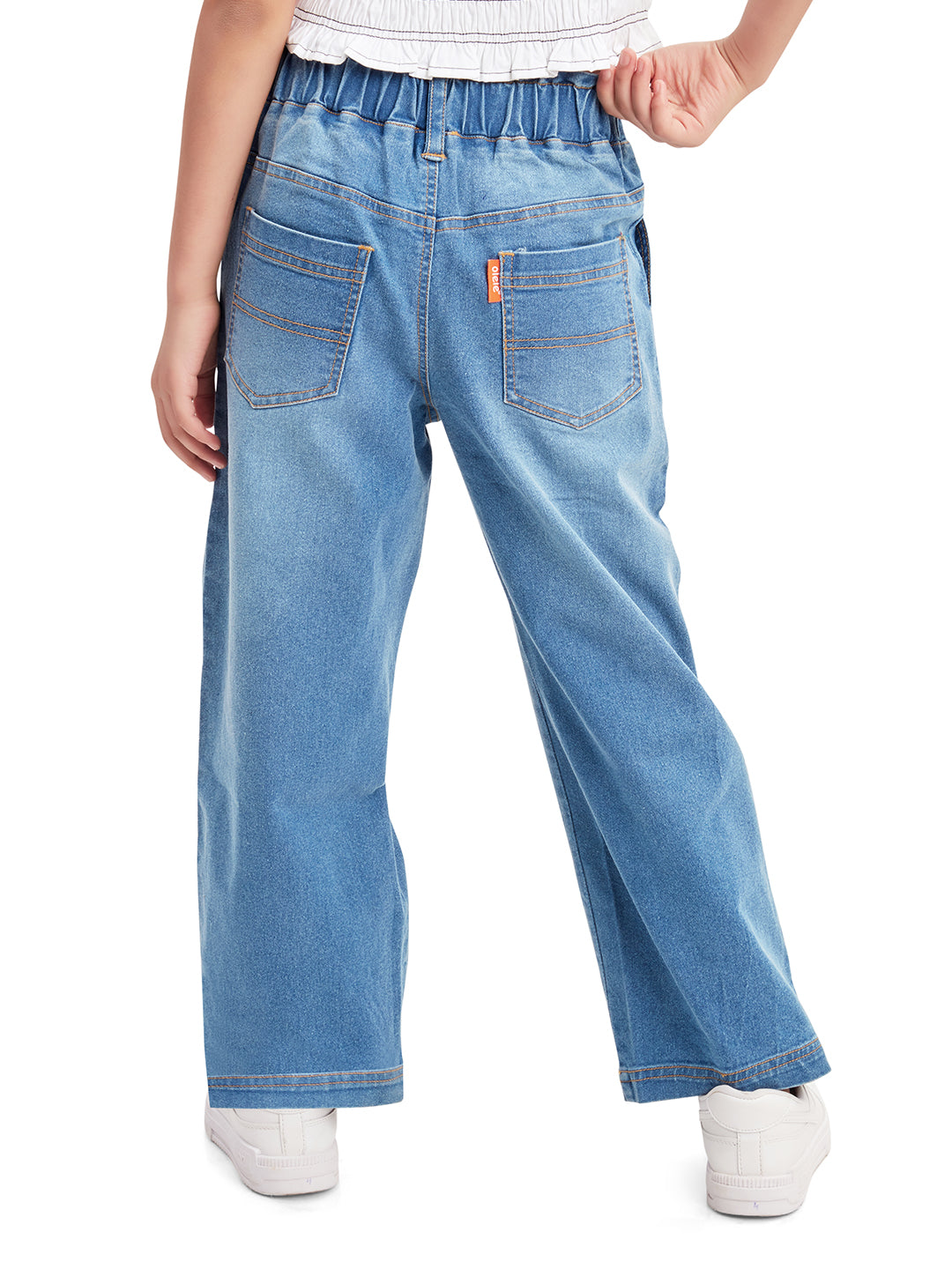 Olele® Girls Pull On Jeans Pant - Cotton Denim