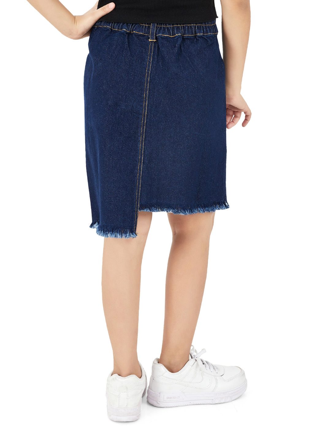 Olele® Girls Daisy Denim Skirt - Blue Indigo