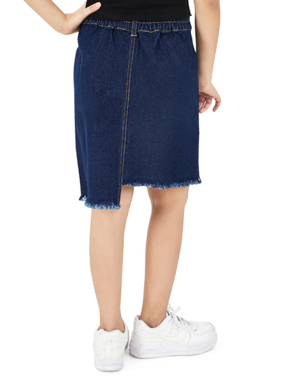 Olele® Girls Daisy Denim Skirt - Blue Indigo