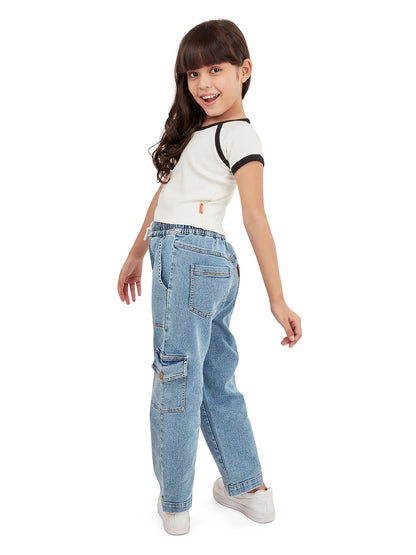 Olele® Girls Piping Art Cotton Crop Top