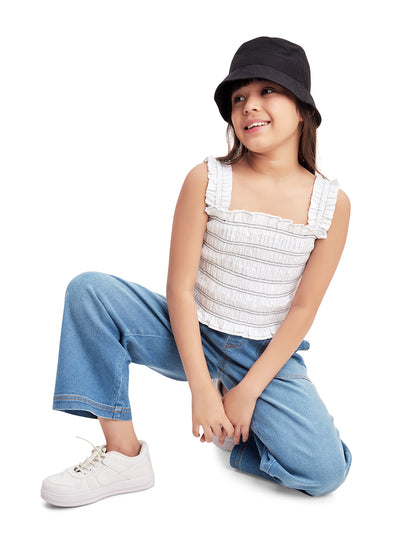 Olele® Girls Pull On Jeans Pant - Cotton Denim