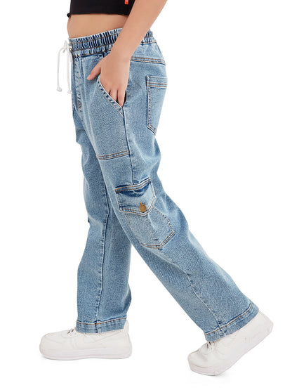 Olele® Girls Camila Cargo Pant - Cotton Denim