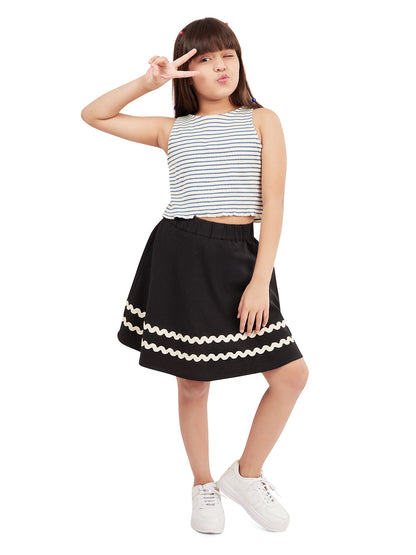 Olele® Girls Skylar Skirt with Safety Pant - Black