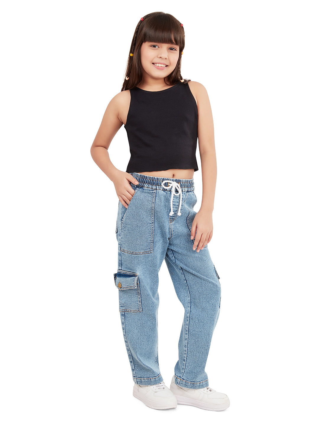 Olele® Girls Camila Cargo Pant - Cotton Denim