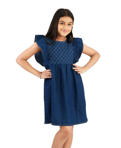 Olele® Girls Denim Ruffle Dress