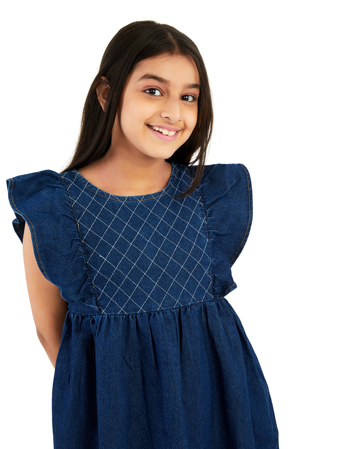 Olele® Girls Denim Ruffle Dress