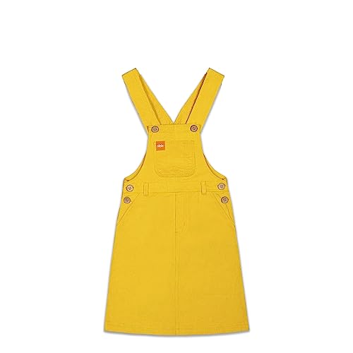 Olele Girls Dungaree Dress Butter Yellow Corduroy