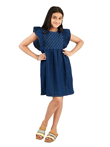 Olele® Girls Denim Ruffle Dress